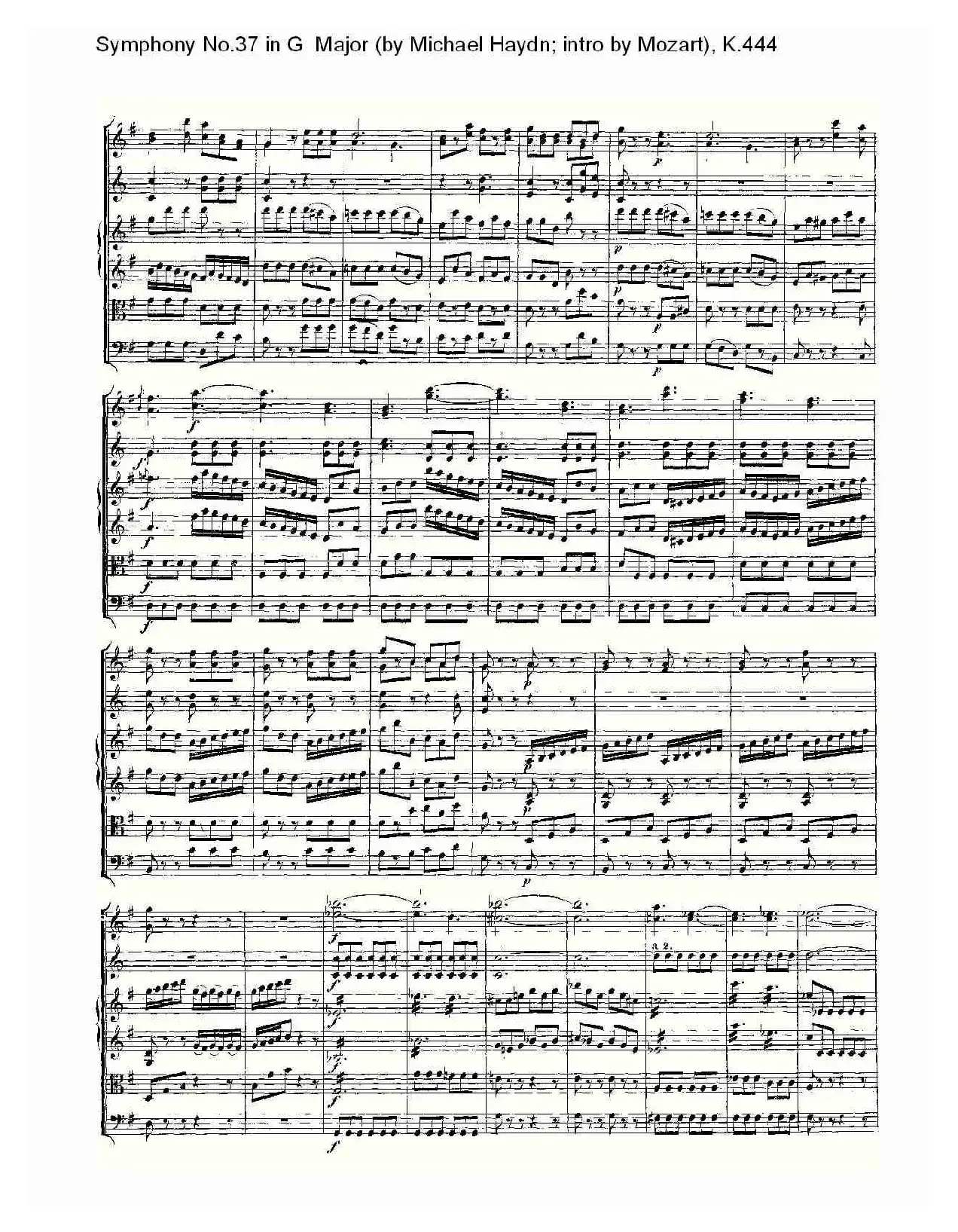 Symphony No.37 in G Major（G大调第三十七交响曲K.444）