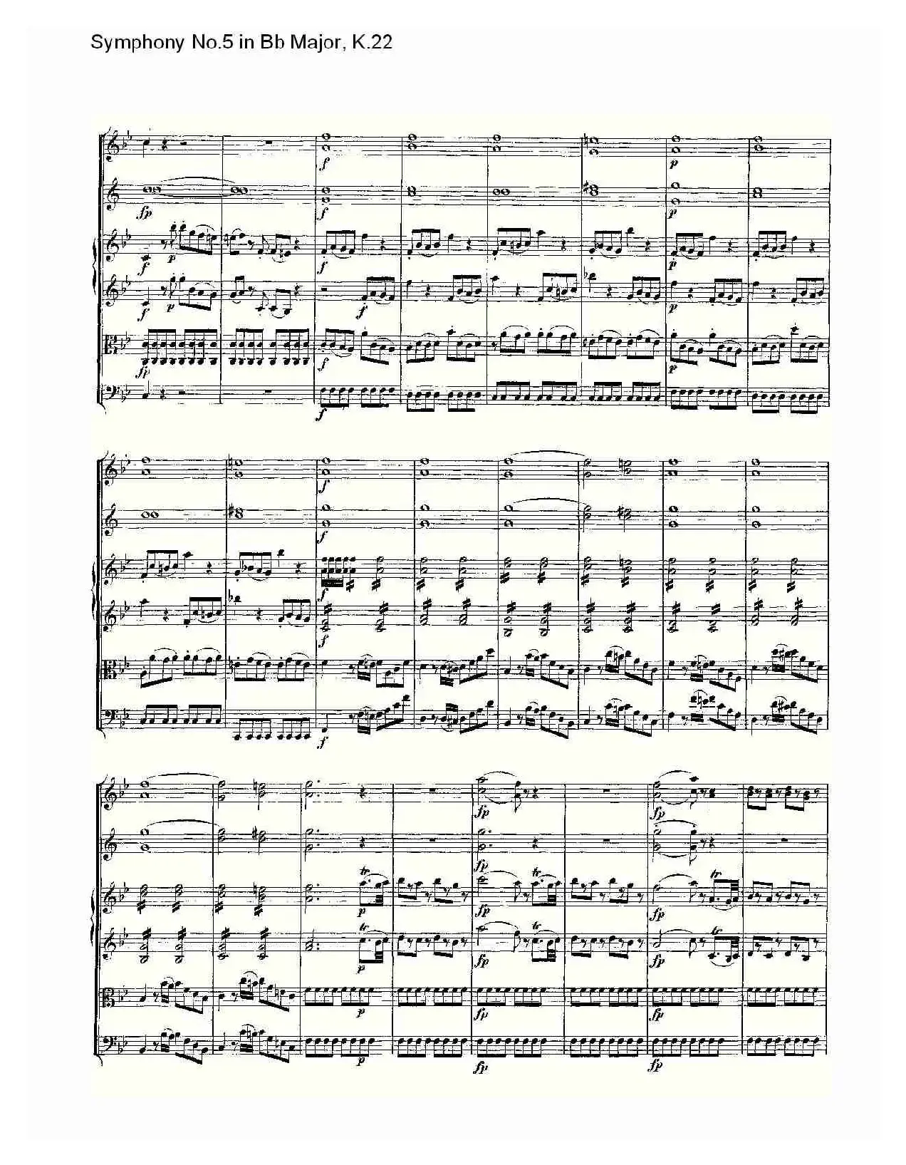 Symphony No.5 in Bb Major, K.22（Bb大调第五交响曲K.22）