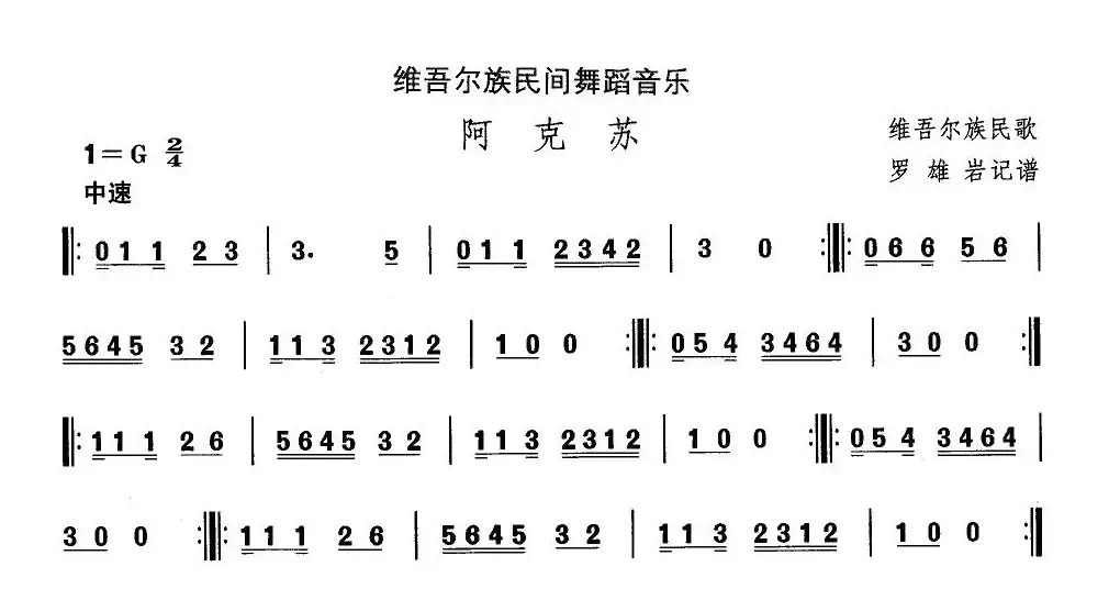 中国民族民间舞曲选（十)维吾尔族舞蹈：阿克）