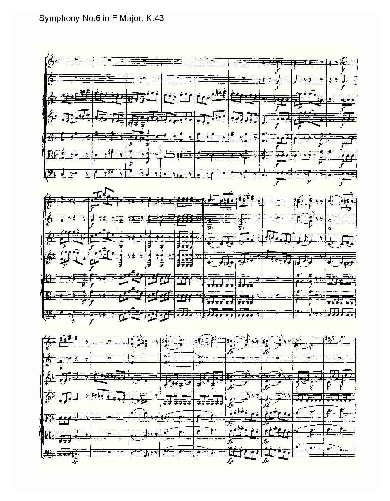 Symphony No.6 in F Major, K.43（F大调第六交响曲K.43）