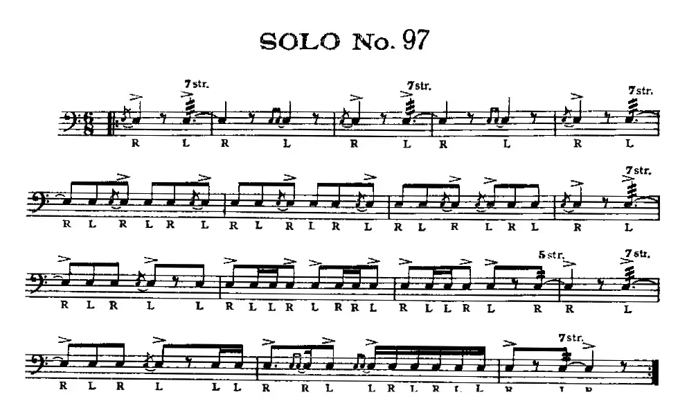 美国军鼓 SOLO No.96-100（爵士鼓谱）