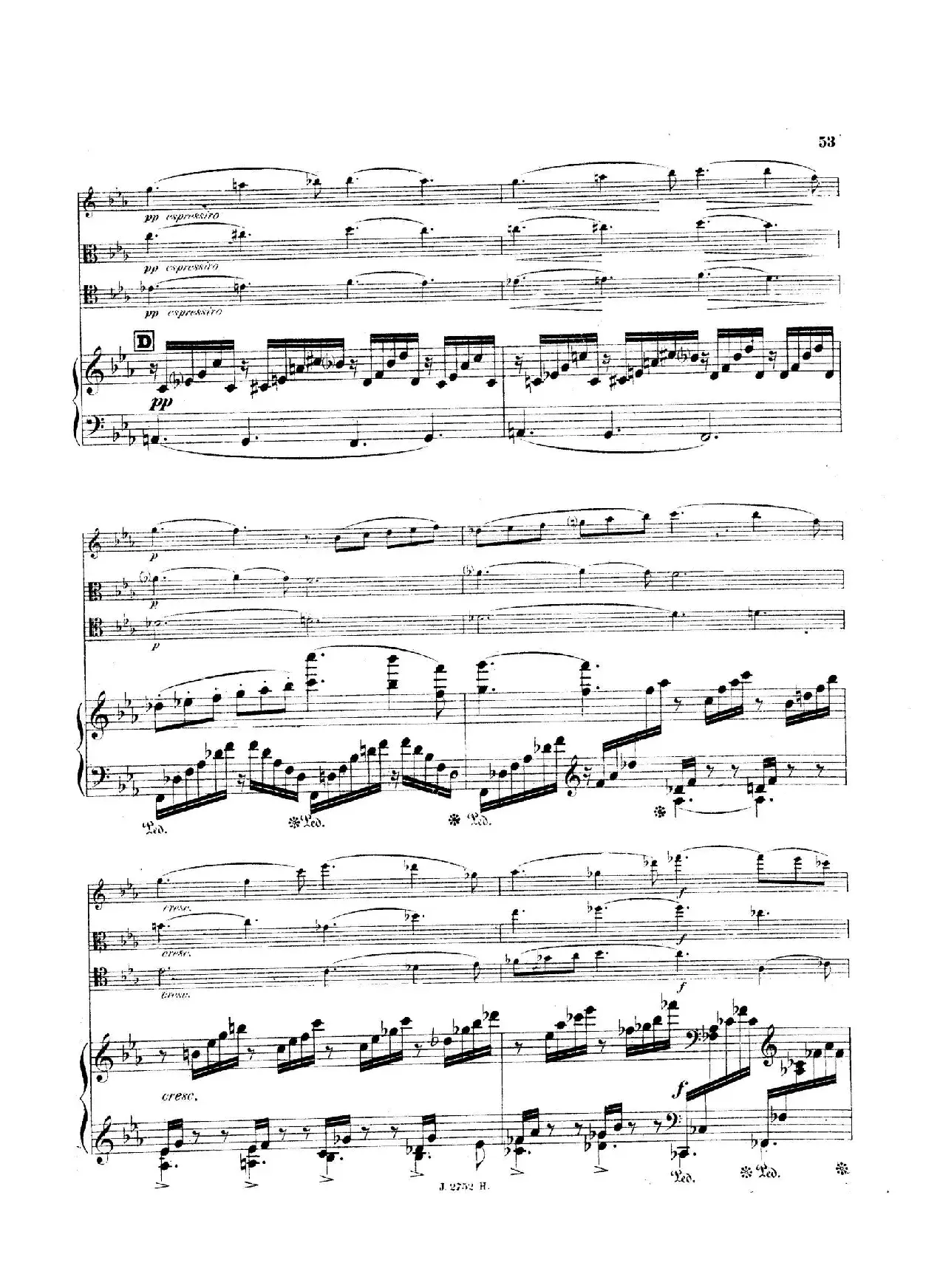 Piano Quartet No.2 in g Minor Op.45（g小调第二钢琴四重奏总谱）