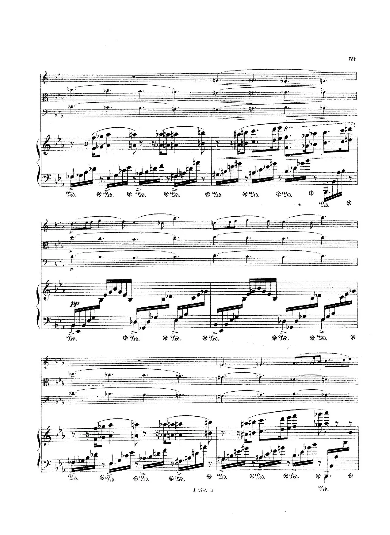 Piano Quartet No.2 in g Minor Op.45（g小调第二钢琴四重奏总谱）