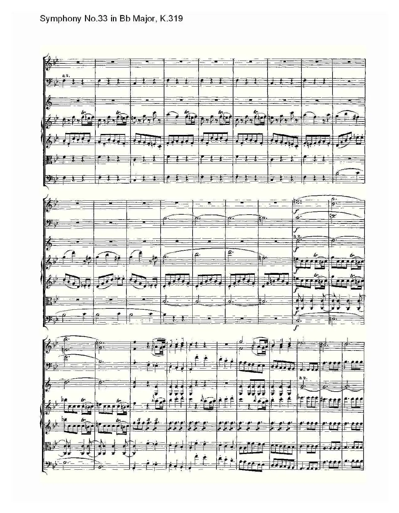 Symphony No.33 in Bb Major, K.319（Bb大调第三十三交响曲K.31）