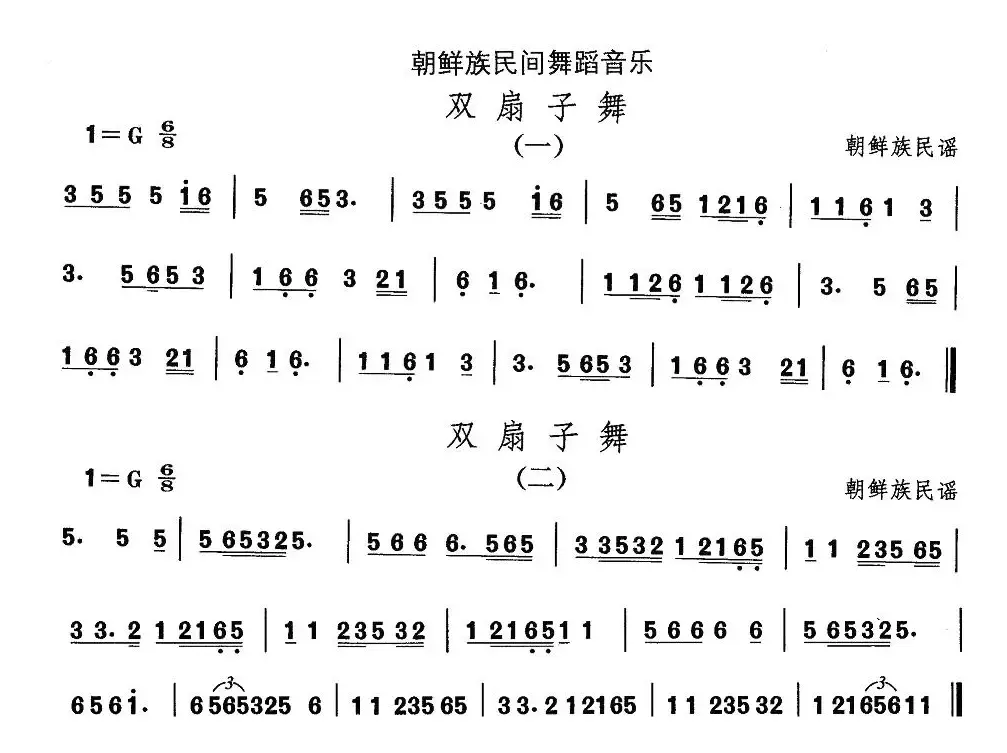 中国民族民间舞曲选（十一)朝鲜族舞蹈：古格里节奏-双扇子）