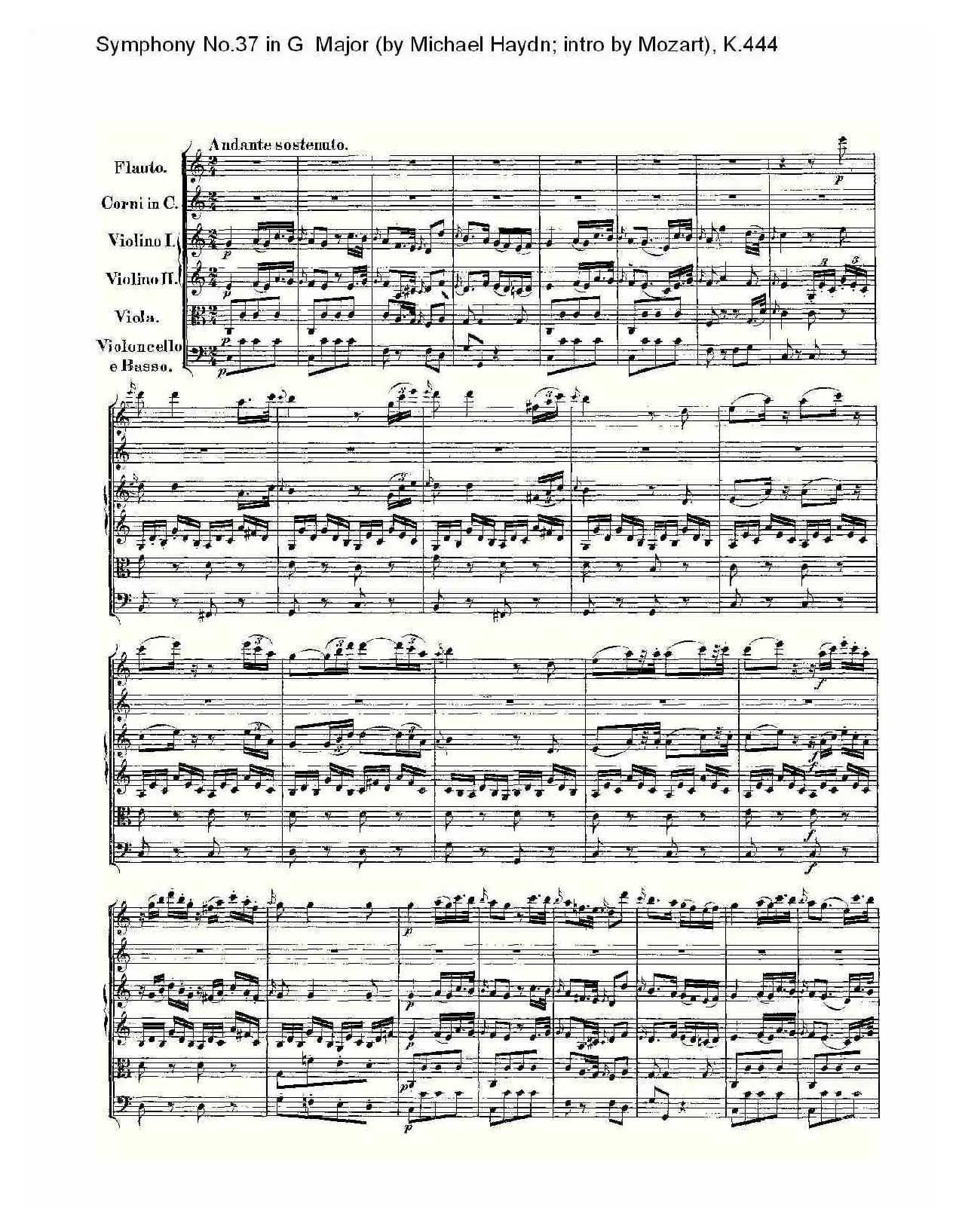 Symphony No.37 in G Major（G大调第三十七交响曲K.444）