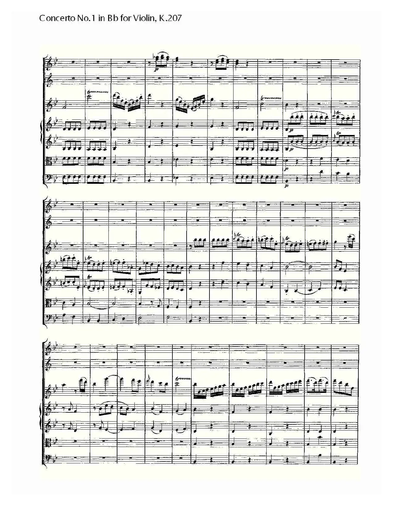 Concerto No.1 in Bb for Violin, K.207（Bb调小提琴第一协奏曲）