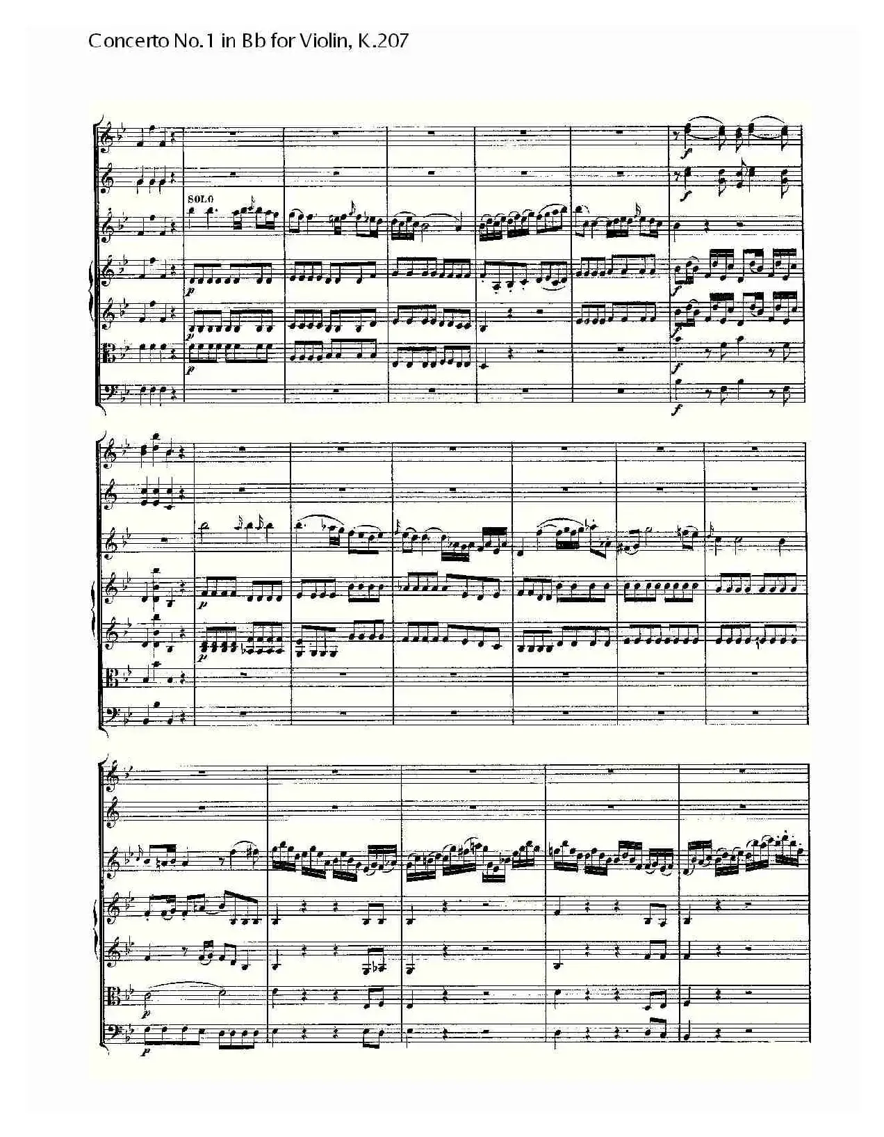 Concerto No.1 in Bb for Violin, K.207（Bb调小提琴第一协奏曲）