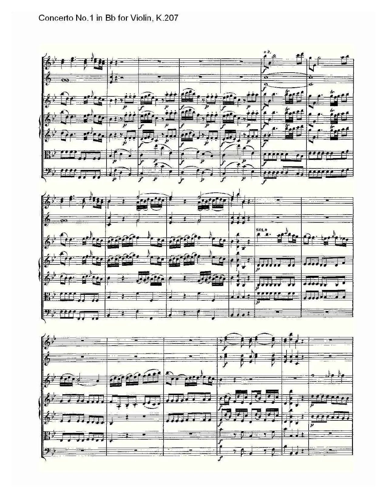 Concerto No.1 in Bb for Violin, K.207（Bb调小提琴第一协奏曲）