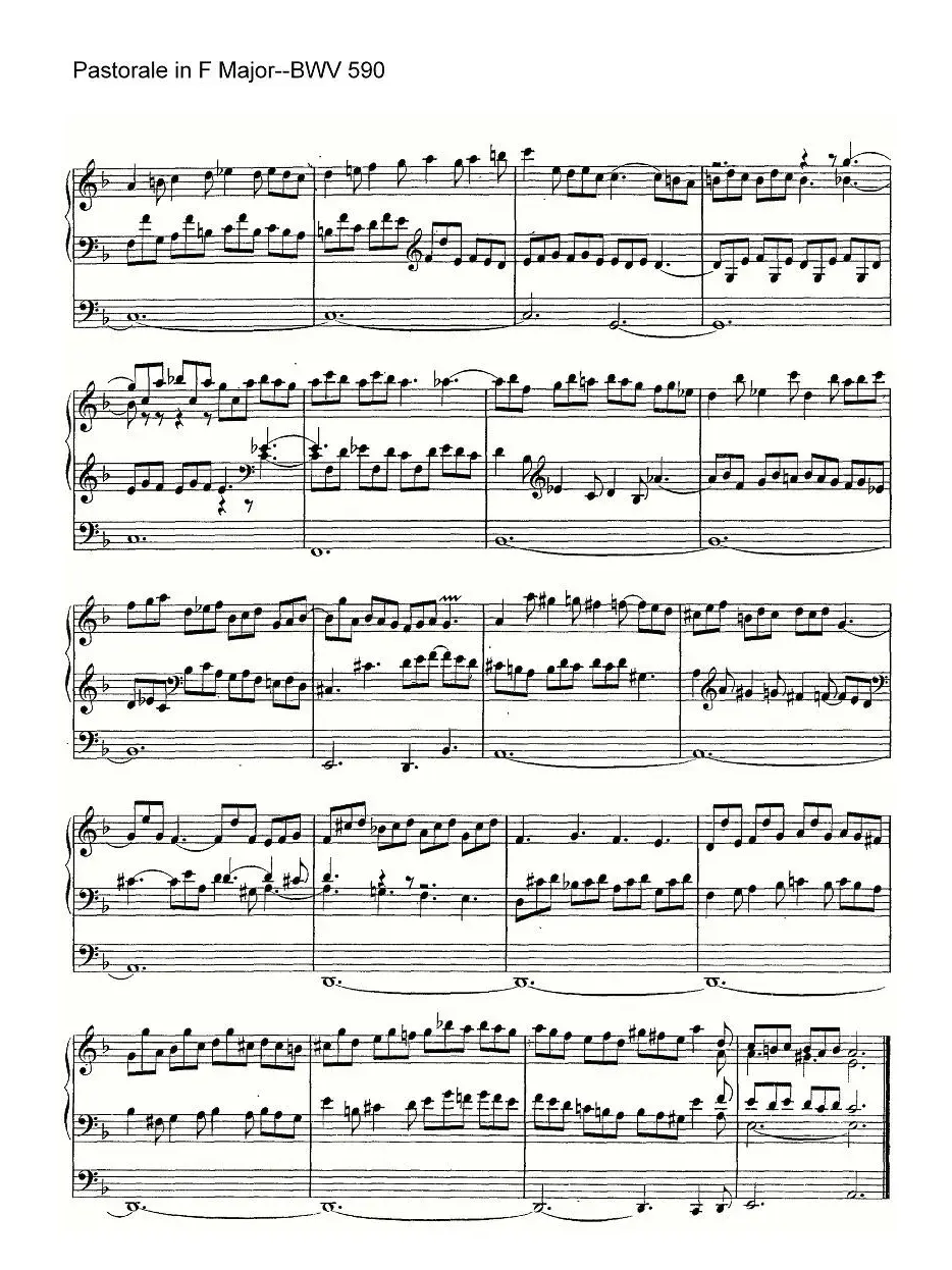 Pastorale in F Major--BWV 590（管风琴）