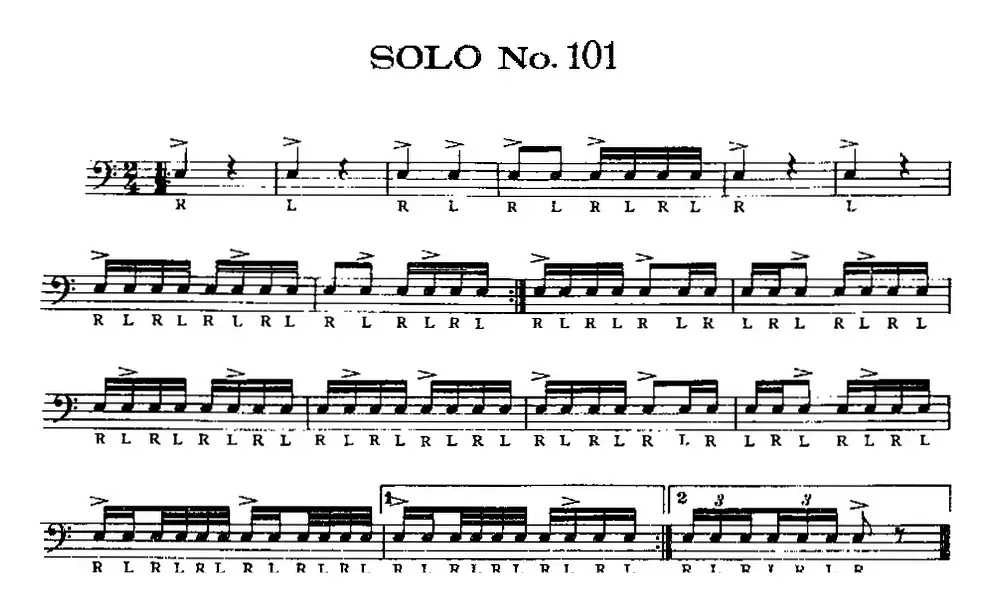 美国军鼓 SOLO No.101-105（爵士鼓谱）