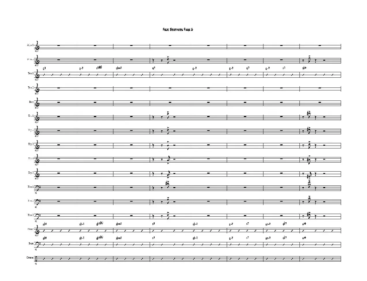 Four Brothers Big Band score（大爵士乐队总谱）