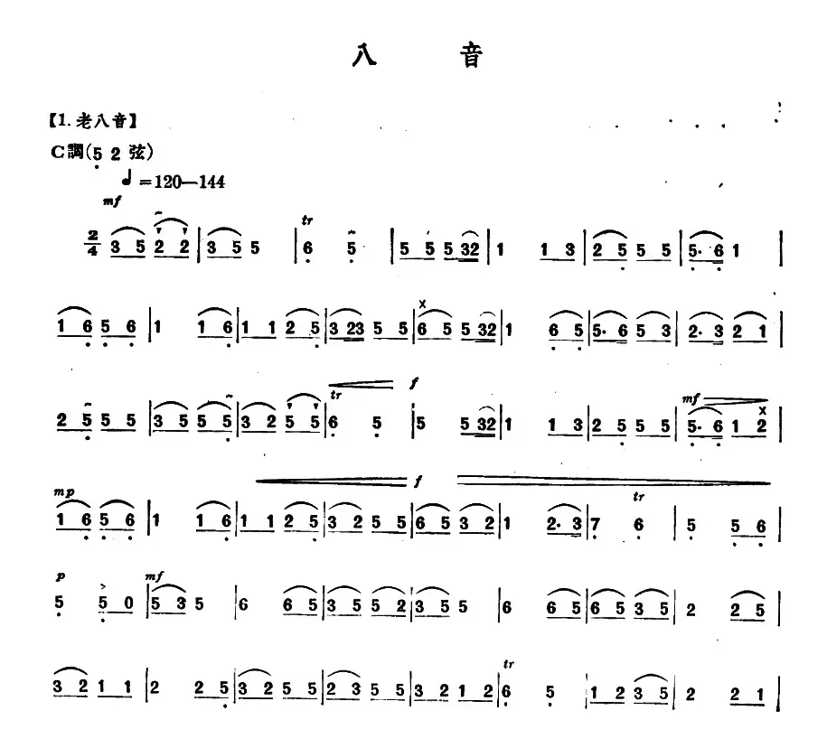 八音（内蒙四弦独奏曲）