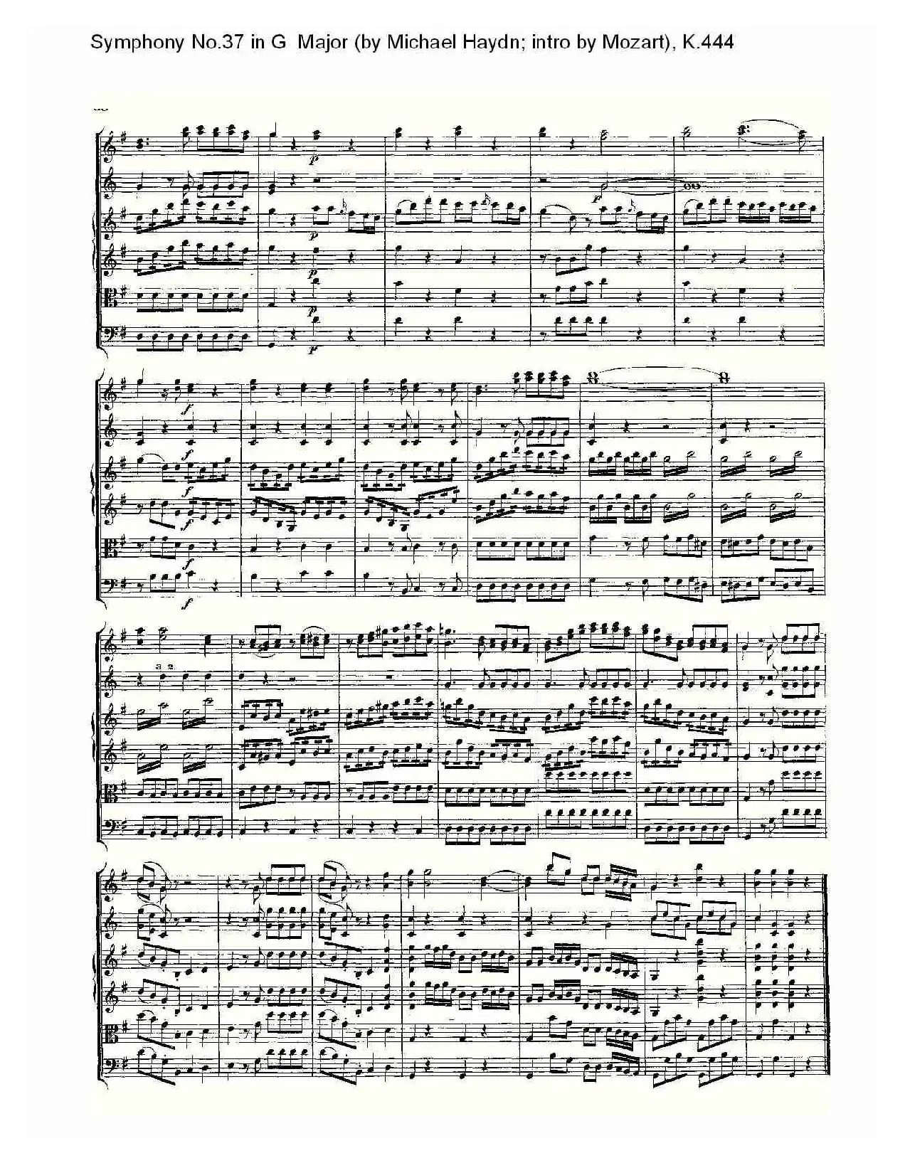 Symphony No.37 in G Major（G大调第三十七交响曲K.444）