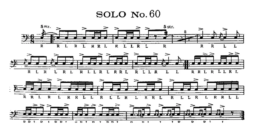 美国军鼓 SOLO No.56-60（爵士鼓谱）