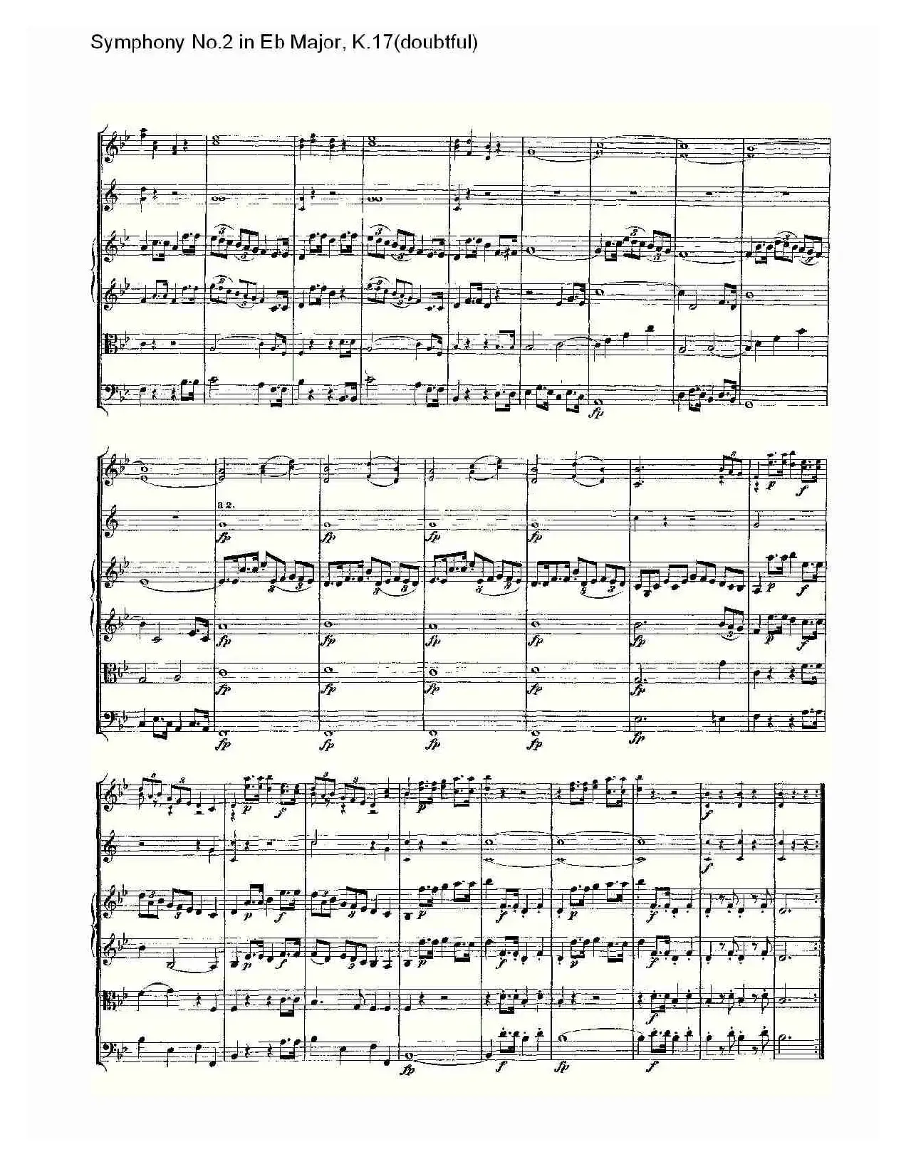 Symphony No.2 in Bb Major（doubtful))，K.1）