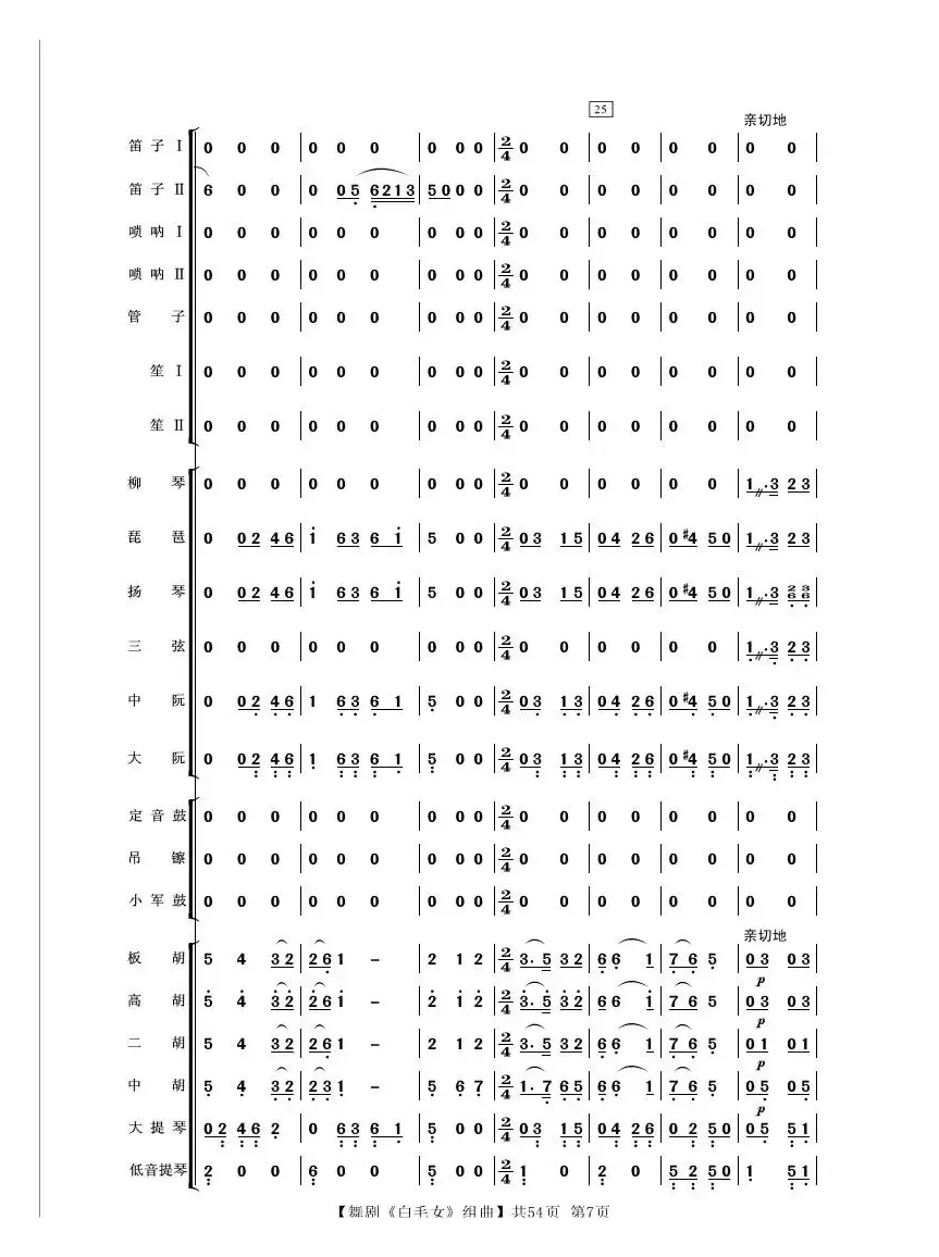 舞剧《白毛女》组曲（民族管弦乐合奏）