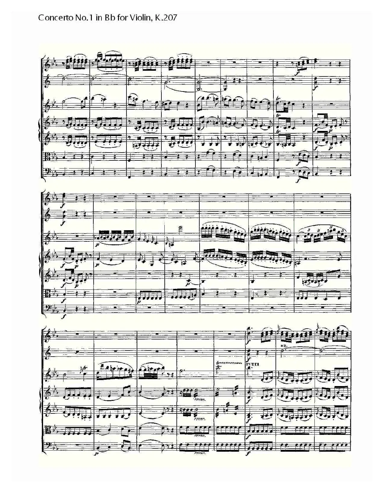 Concerto No.1 in Bb for Violin, K.207（Bb调小提琴第一协奏曲）