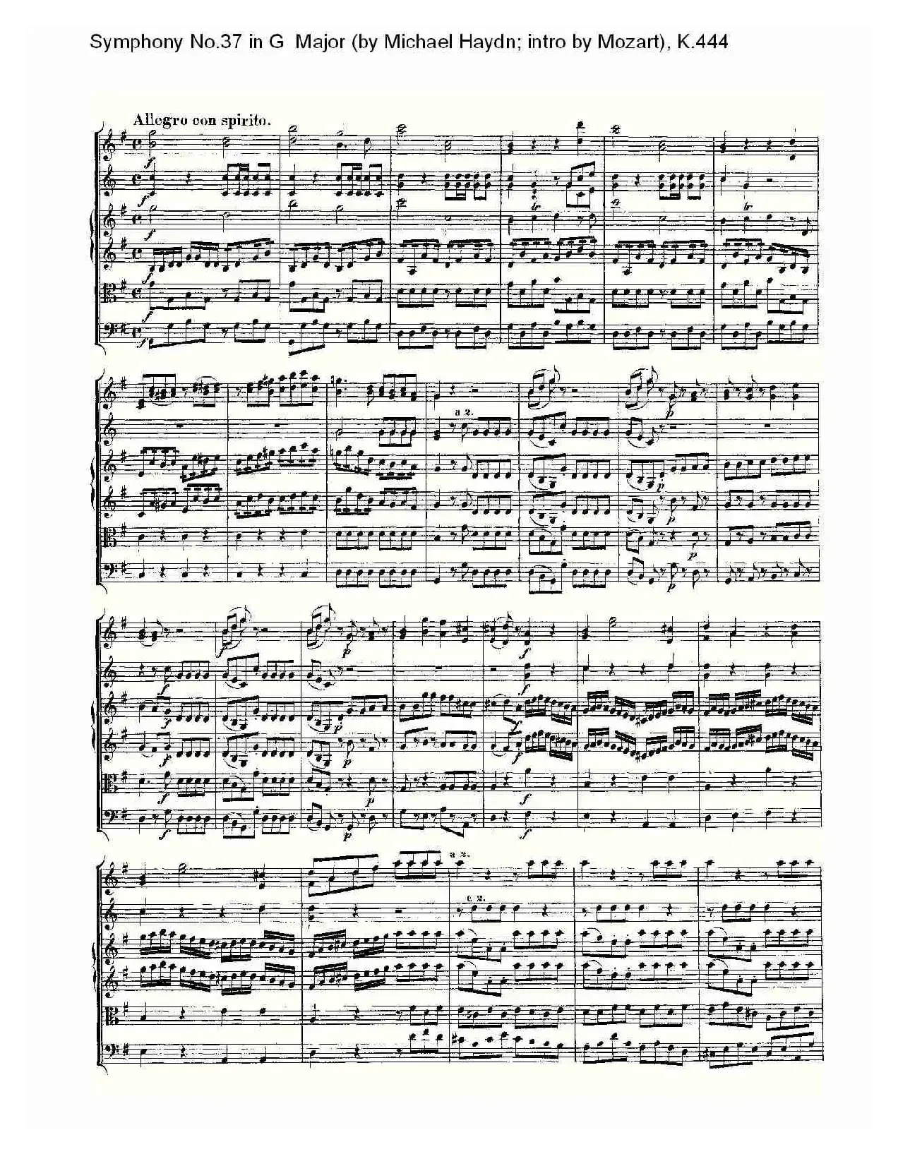 Symphony No.37 in G Major（G大调第三十七交响曲K.444）