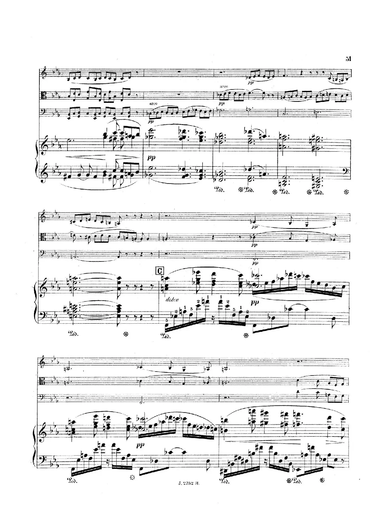 Piano Quartet No.2 in g Minor Op.45（g小调第二钢琴四重奏总谱）