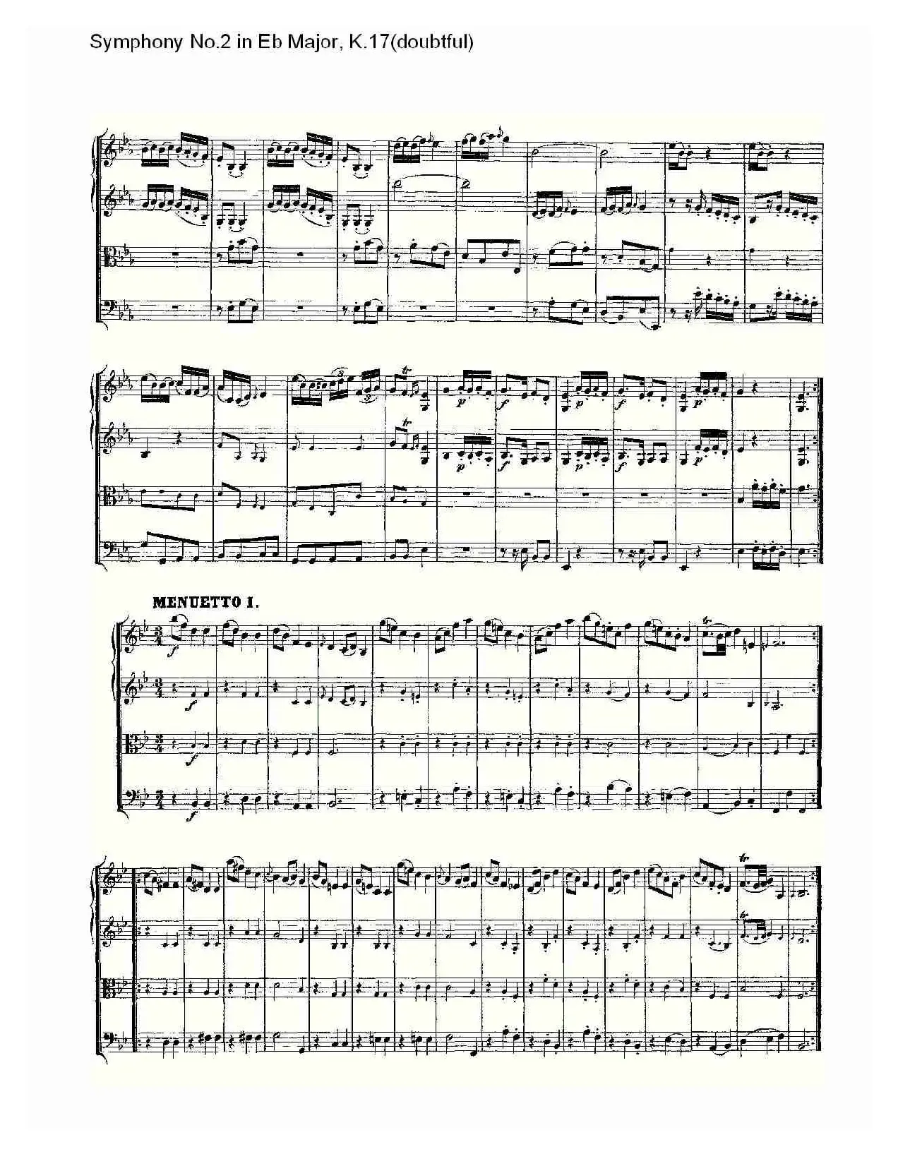 Symphony No.2 in Bb Major（doubtful))，K.1）