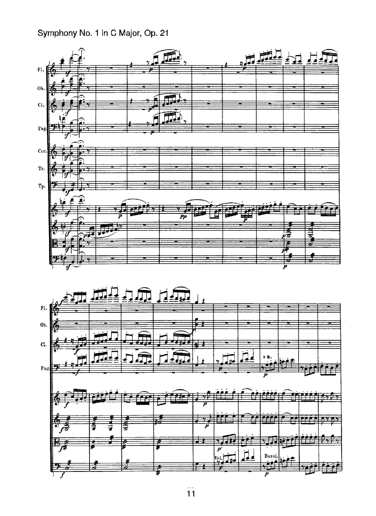 Symphony No.1 in C Major Op.21（Ⅳ）（交响乐总谱）