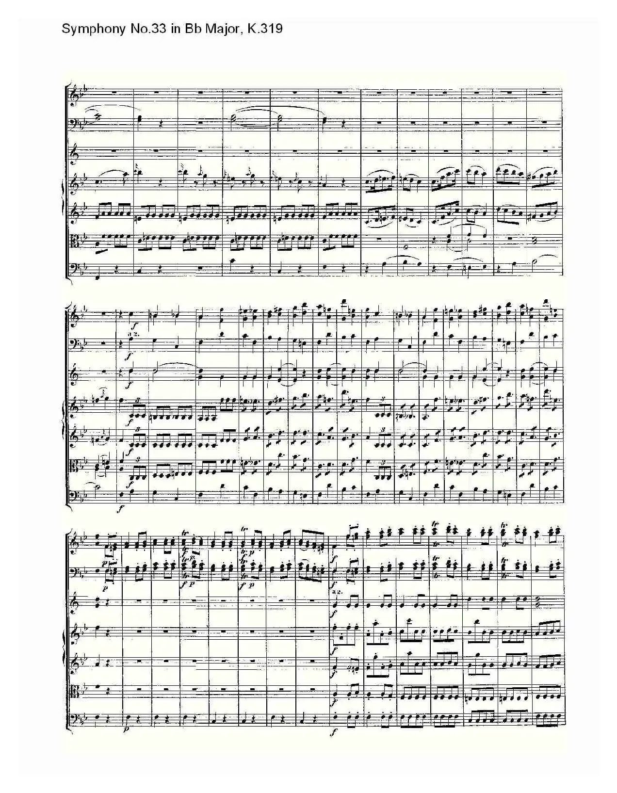 Symphony No.33 in Bb Major, K.319（Bb大调第三十三交响曲K.31）