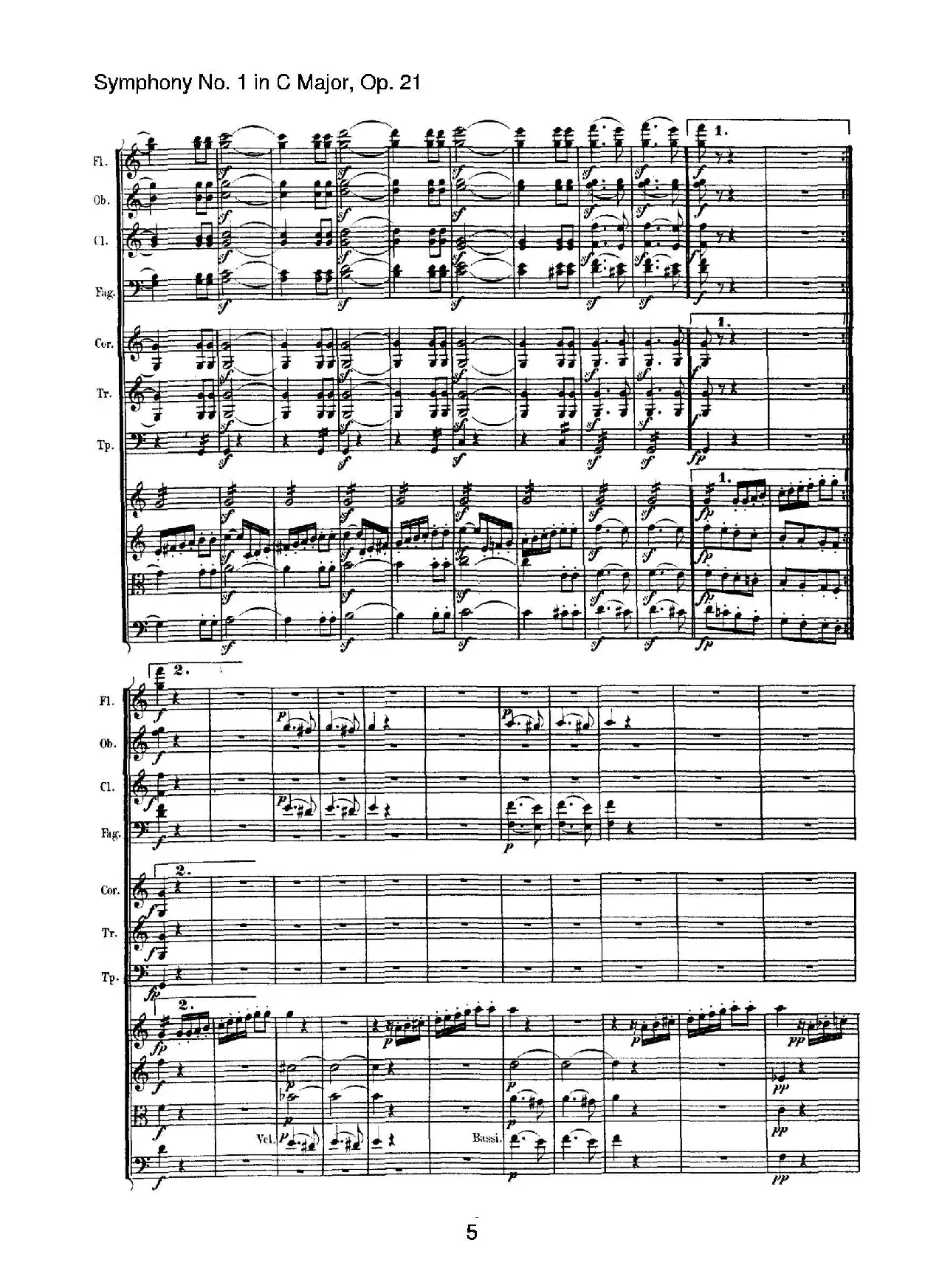 Symphony No.1 in C Major Op.21（Ⅳ）（交响乐总谱）