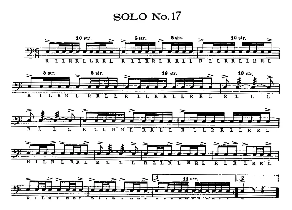 美国军鼓 SOLO No.16-20（爵士鼓谱）