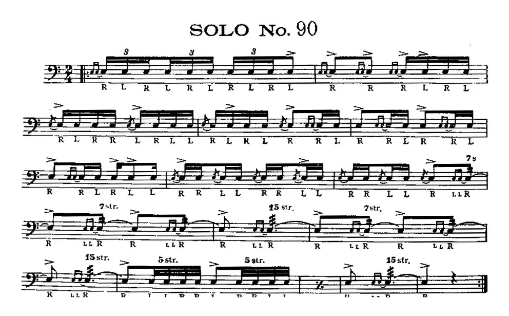 美国军鼓 SOLO No.86-90（爵士鼓谱）