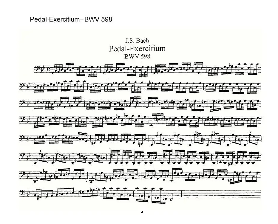 Pedal-Exercitium--BWV 598（管风琴谱）