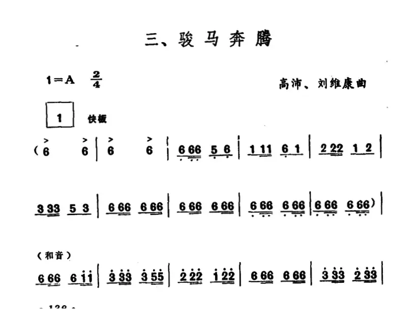 万马奔腾（笙谱）