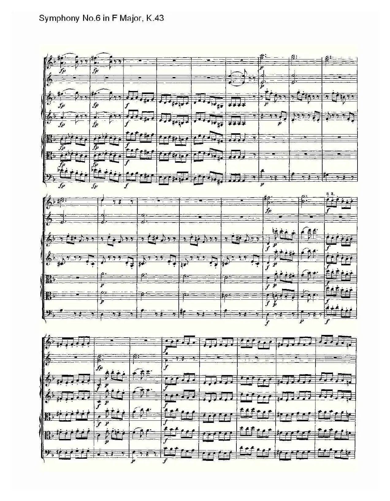 Symphony No.6 in F Major, K.43（F大调第六交响曲K.43）