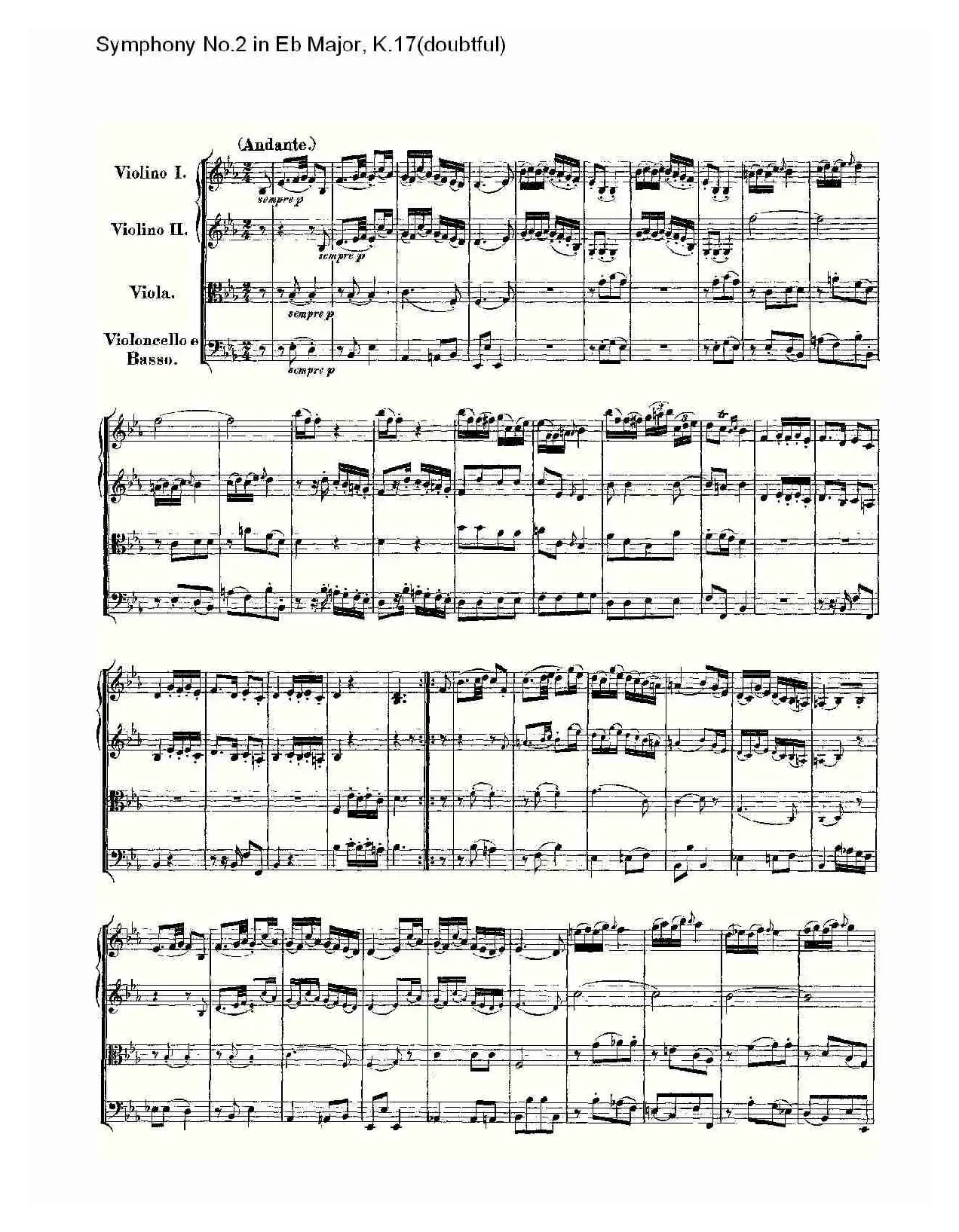 Symphony No.2 in Bb Major（doubtful))，K.1）