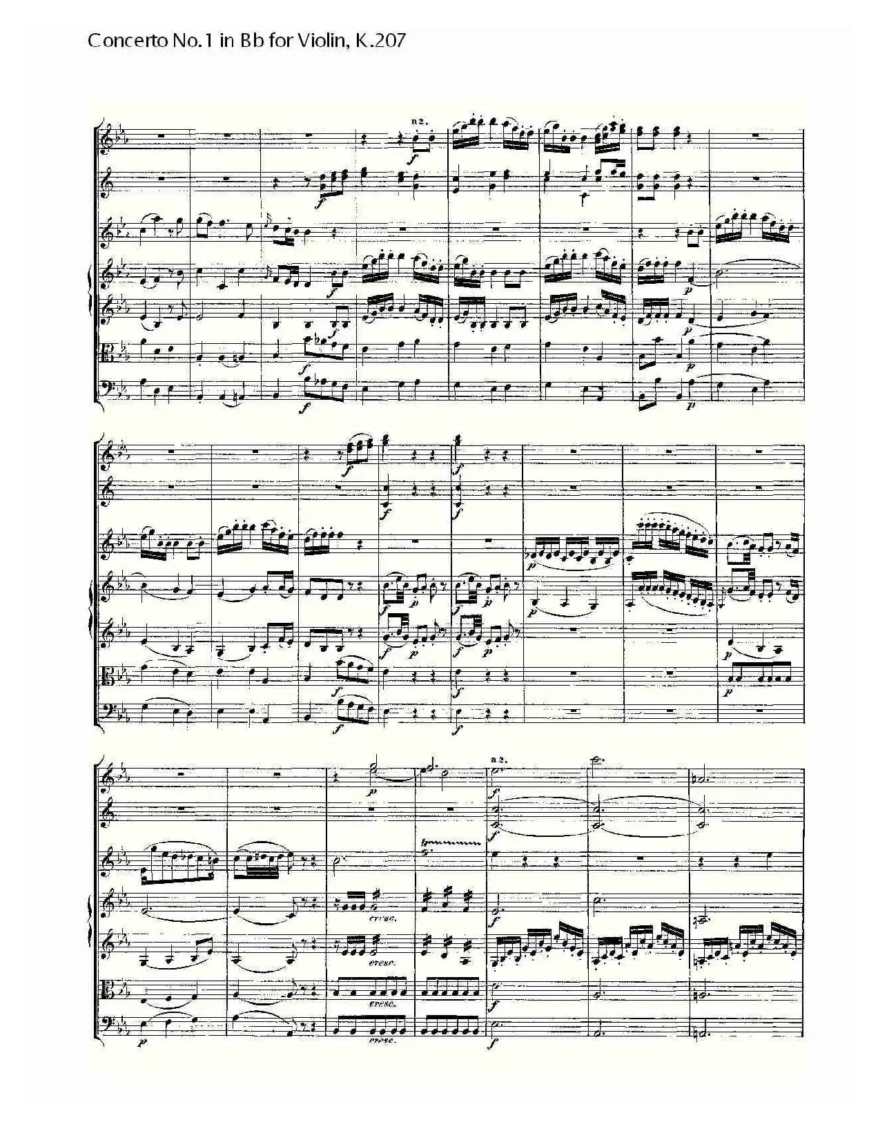 Concerto No.1 in Bb for Violin, K.207（Bb调小提琴第一协奏曲）