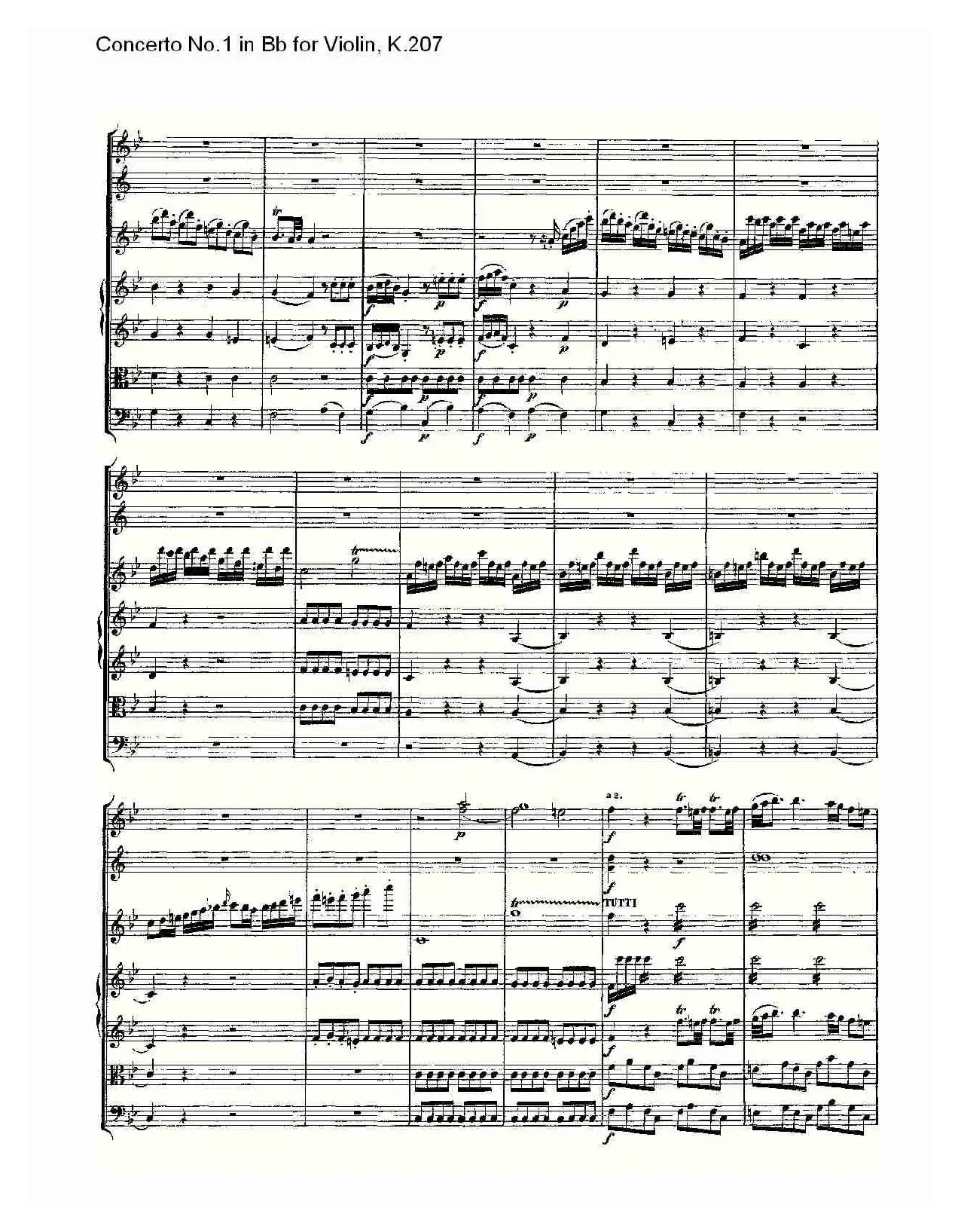 Concerto No.1 in Bb for Violin, K.207（Bb调小提琴第一协奏曲）