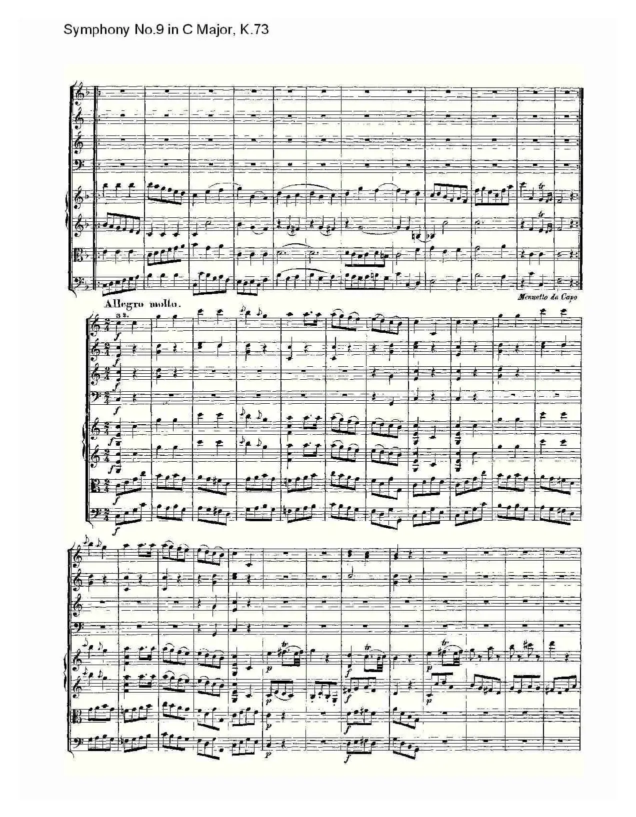 Symphony No.9 in C Major, K.73（C大调第九交响曲K.73）