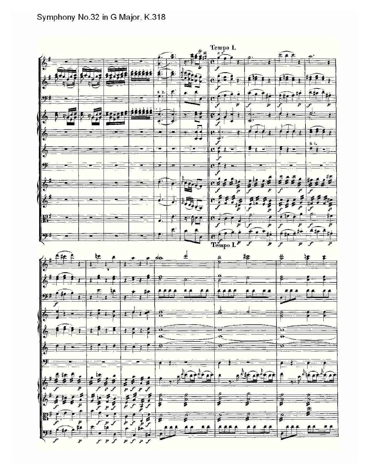 Symphony No.32 in G Major, K.318（G大调第三十二交响曲K.318）