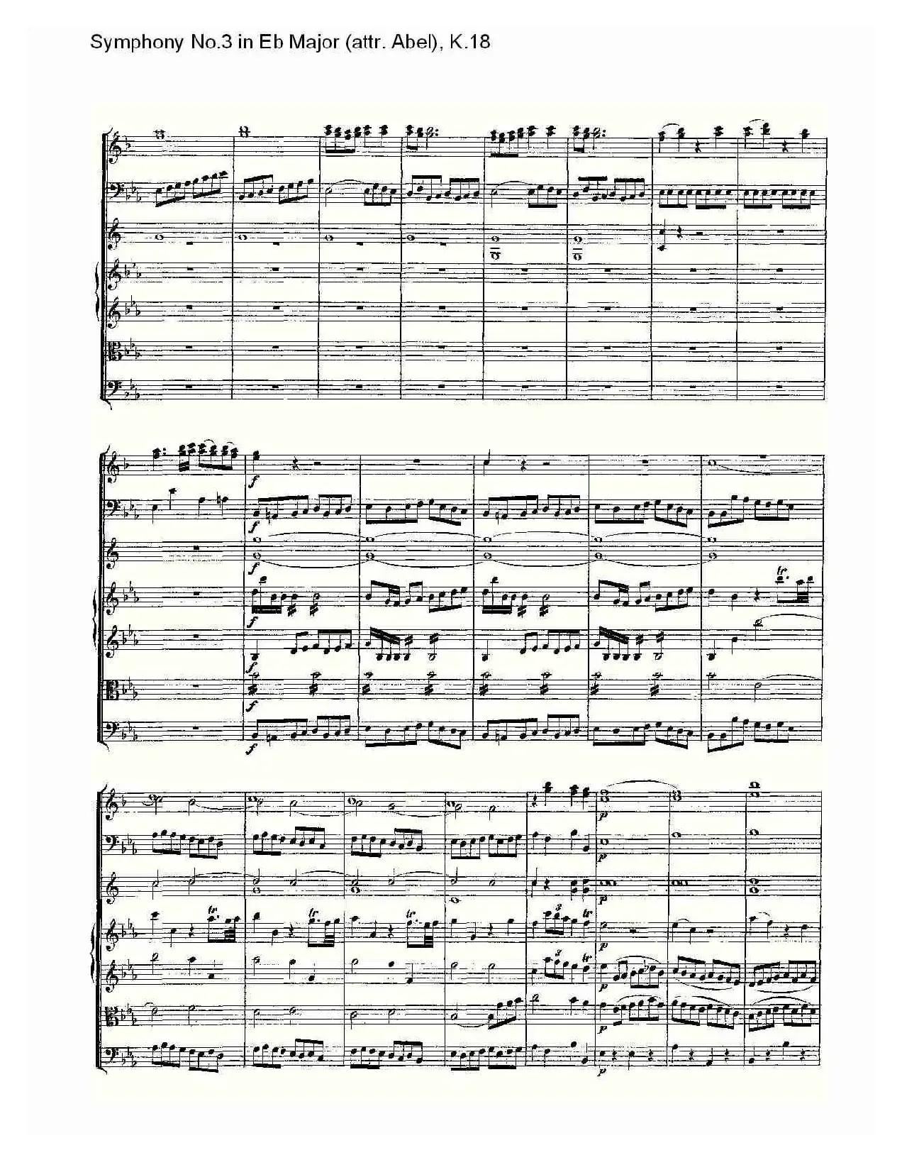 Symphony No.3 in Eb Major（attr. Abel)， K.1）