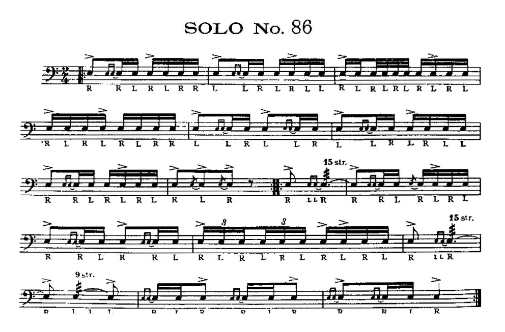 美国军鼓 SOLO No.86-90（爵士鼓谱）