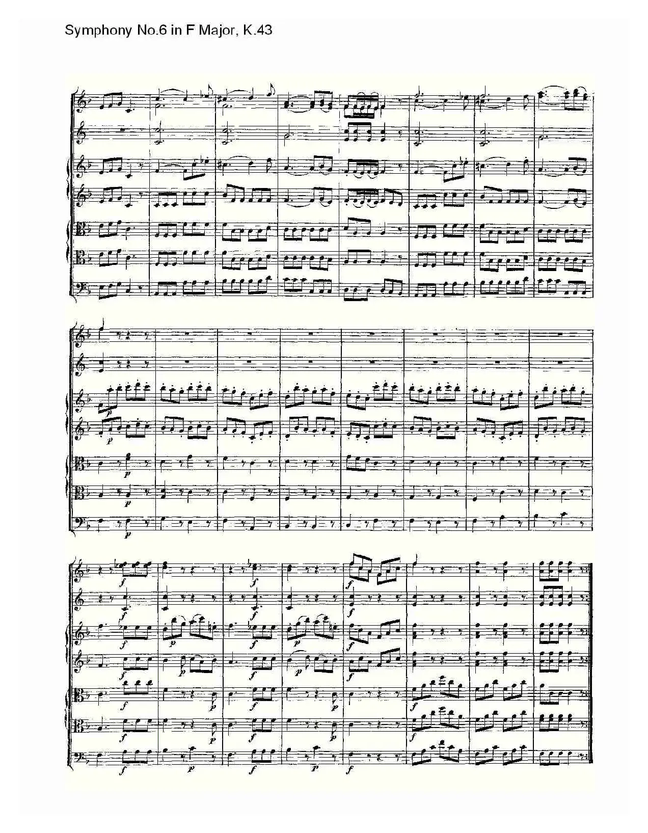 Symphony No.6 in F Major, K.43（F大调第六交响曲K.43）