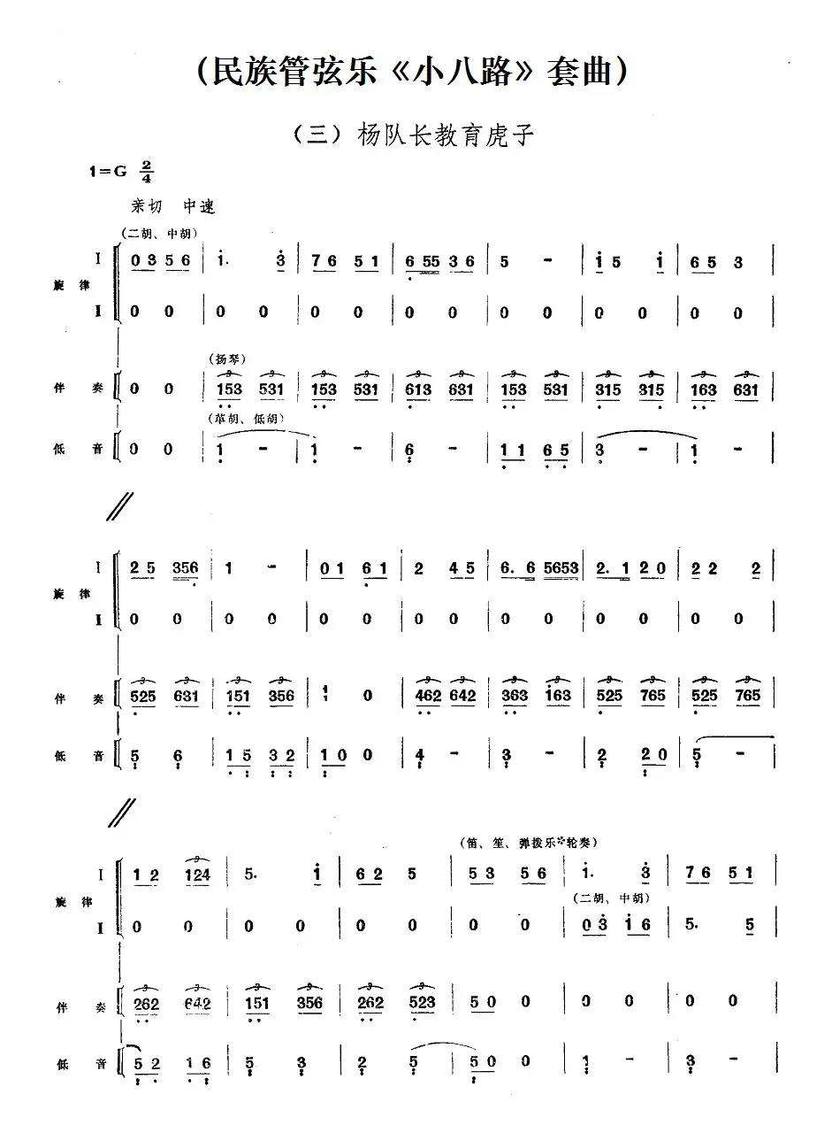 三、杨队长教育虎子（民族管弦乐《小八路》套曲）