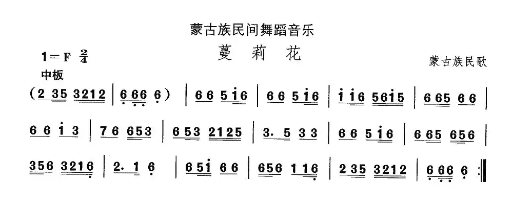 中国民族民间舞曲选（八)蒙古族舞蹈：蔓莉）