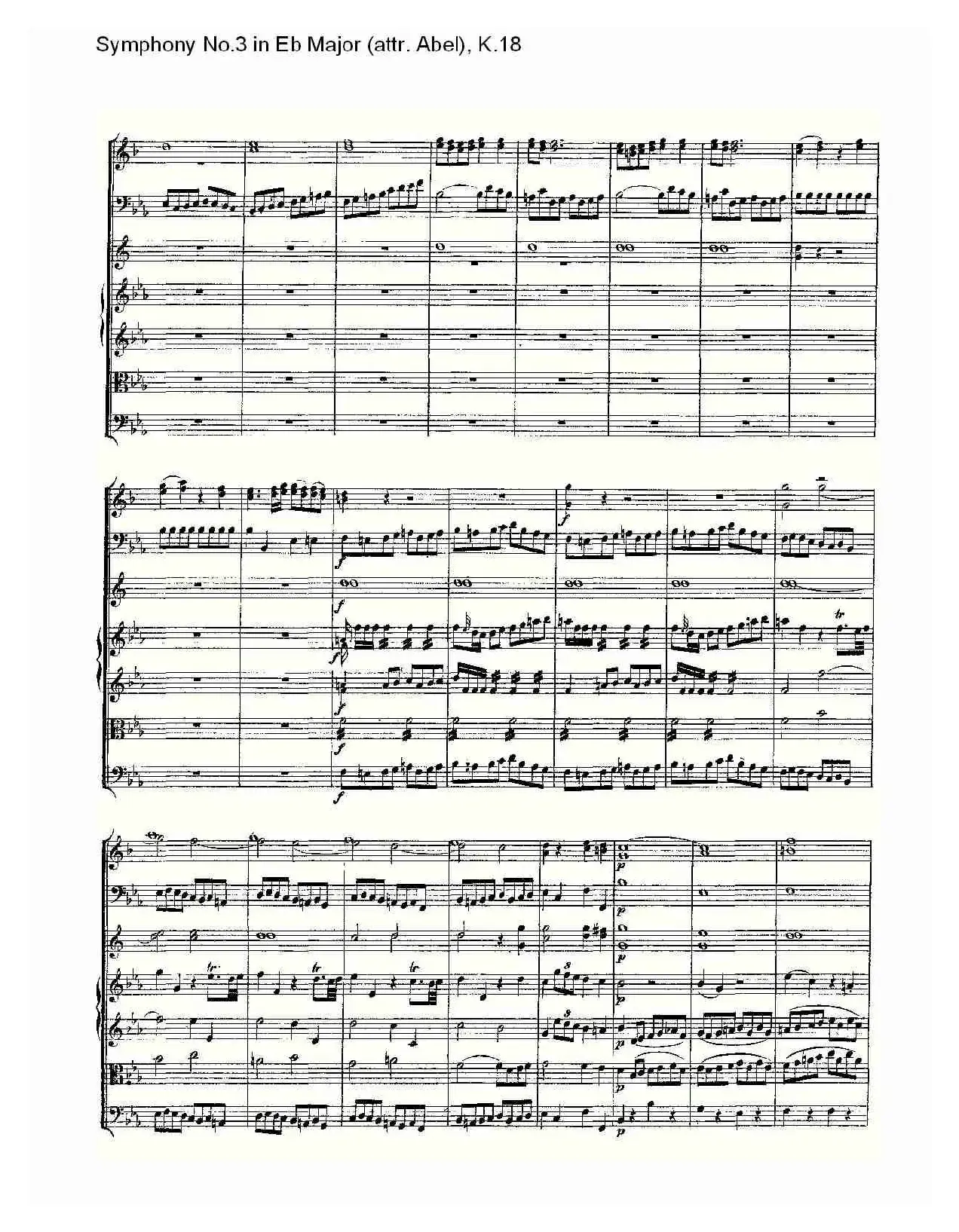 Symphony No.3 in Eb Major（attr. Abel)， K.1）