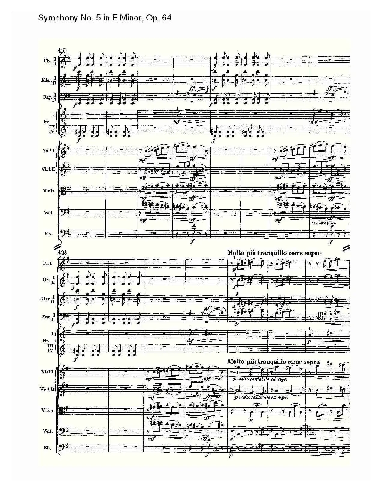 Symphony No. 5 in E Minor, Op.64（E小调第五交响曲 Op.64第一）