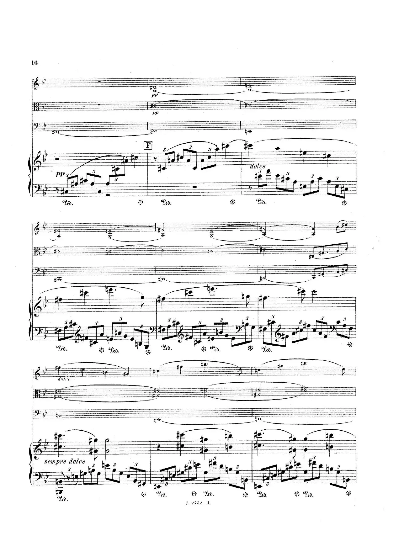 Piano Quartet No.2 in g Minor Op.45（g小调第二钢琴四重奏总谱）