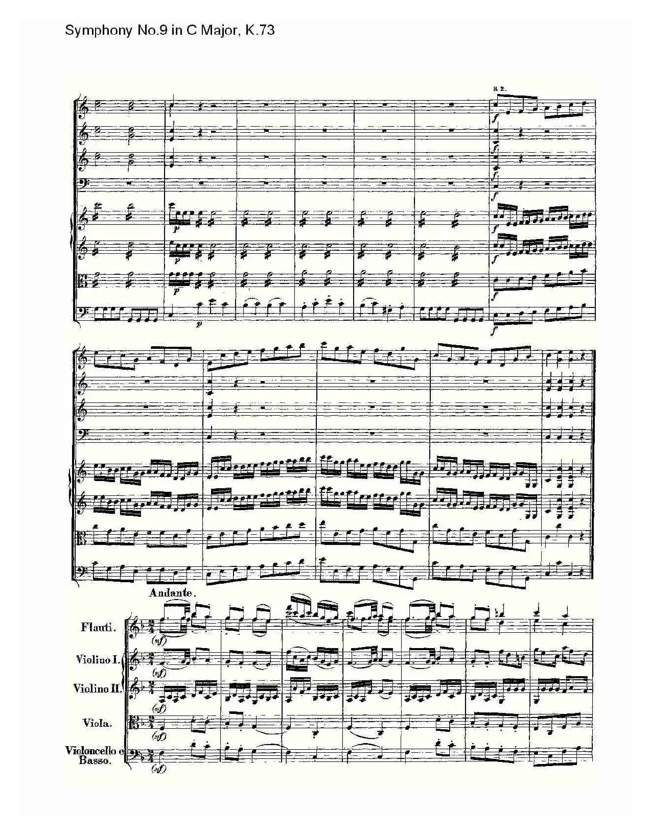 Symphony No.9 in C Major, K.73（C大调第九交响曲K.73）