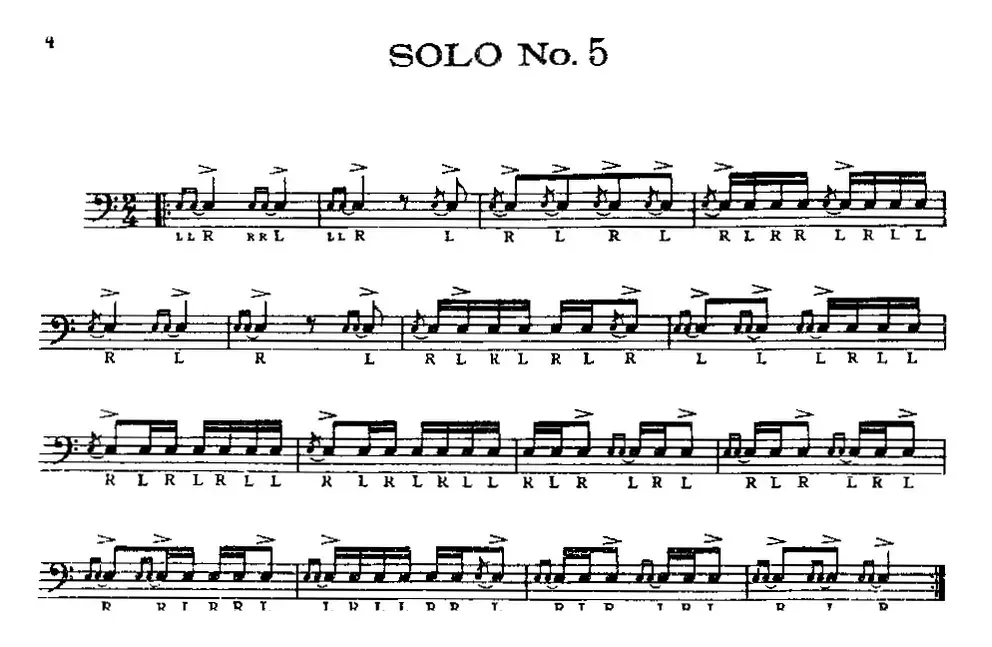 美国军鼓 SOLO No.1—5 （爵士鼓谱）