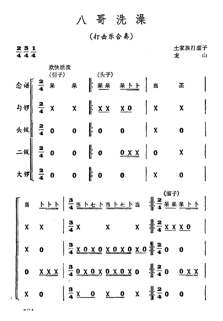 八哥洗澡（打击乐合奏）