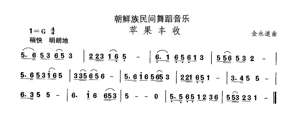 中国民族民间舞曲选（十一)朝鲜族舞蹈：苹果丰）